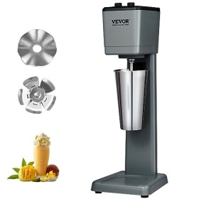 VEVOR Mixeur Électrique pour Milkshakes Une Tête Machine à Milkshake 250 W 3 Vitesses 15000/18000/21000 tr/min Gobelet en Ino