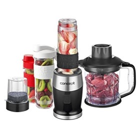 CONCEPT électroménager SM3390 Mixeur smoothie « FRESH & NUTRI », 700 W, noir, 1200 ml hachoir, moulin, 3 recipients en tritan