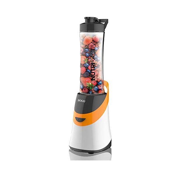 SOGO SS-5515-O Machine à mixer Nutri Activ 350 W. Comprend une carafe portable, sans BPA de 0,6 L. Mixeur Smoothies Couleur :