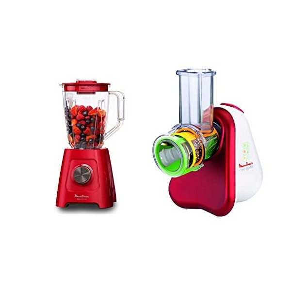 Moulinex Blender Blendforce, 600 W, 2 vitesses + fonction Pulse & Presse-agrume électrique, Double rotation, Capacité 0.45 L,