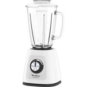 Moulinex Blendforce Cristal - Mixeur 3 vitesses à 4 Lames avec Fonction Glace Pilée et Carafe en Verre Thermorésistant Facile