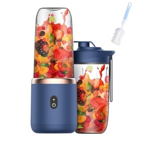 BORDEAG Mixeur Portable, Mini Blender avec 6 Lames USB Rechargeable Mélangeur, Fruit Mixer Juicer, Personnel Portable Blender