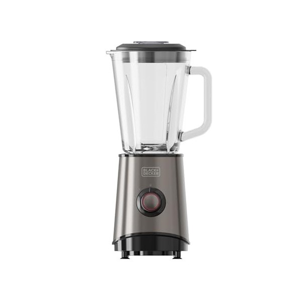 Black+Decker - Blender 800W | Carafe en Verre 1.5L | 4 Lames en Acier Inoxydable | Fonction Pulse & Easy | Vitesses Variables