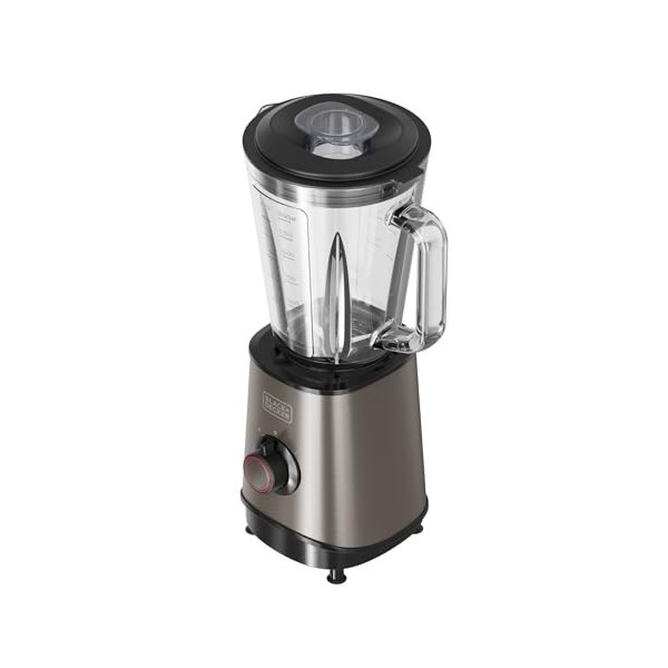Black+Decker - Blender 800W | Carafe en Verre 1.5L | 4 Lames en Acier Inoxydable | Fonction Pulse & Easy | Vitesses Variables