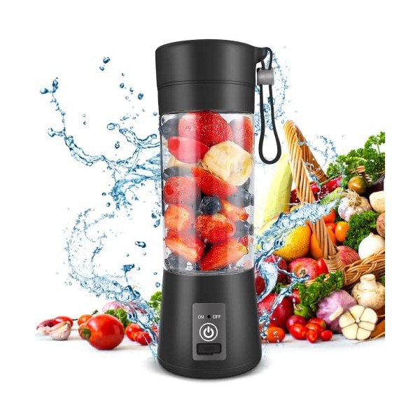 Mini mélangeur portable, bouteille mélangeur portable pour milkshakes et smoothies, multifonction et rechargeable par USB, mé