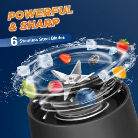 Mini mélangeur portable, bouteille mélangeur portable pour milkshakes et smoothies, multifonction et rechargeable par USB, mé