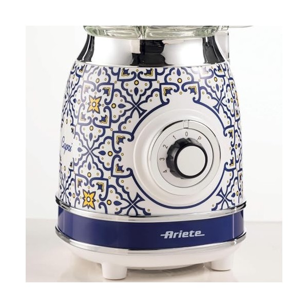 Ariete 583 Capri Blender avec gobelet en verre de 1,5 l, 4 lames en acier inoxydable, 4 vitesses + impulsion, 1000 W