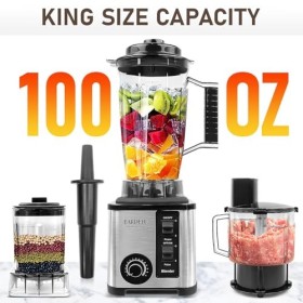 Robot culinaire et mélangeur 3 en 1 pour cuisine – Mélangeur de comptoir multifonction avec pichet de 3 L, hachoir à légumes 