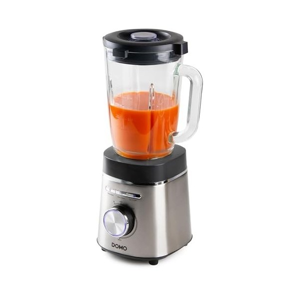 DOMO DO740BL Blender avec bol en verre de 1,75 L - Inox - 1400 W