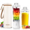 Mini mélangeur portable avec manchon isotherme pour milkshakes et smoothies – Mini mélangeur de 600 ml avec couvercle de voya