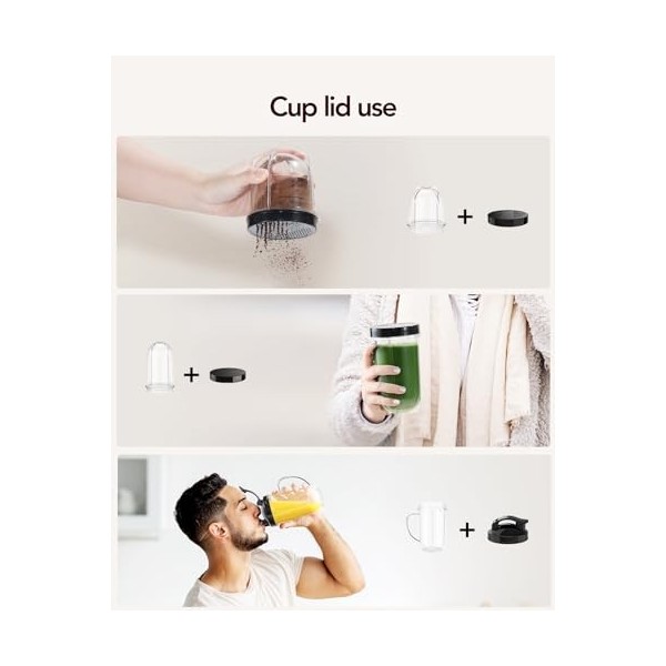 Sangcon Mélangeurs pour cuisine – Mélangeur à smoothie – Mélangeur personnel pour cuisine, mélangeur 4 en 1 pour milkshakes e