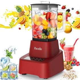 Facelle Blender mixeur, 1,6 L Verre Blender pour smoothies et shakes, Blender électrique avec écran tactile 3+P vitesses, bro