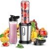 500W Mixeur Blender, Blender Smoothie Électrique avec 2 Bouteilles Tritan BPA-Free Portables de 600ml, Mixeur Smoothie avec 4