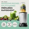GOURMETmaxx Mr. Magic Mixer | Smoothie Maker avec paquet daccessoires XXL | 18 pièces | Blender avec couvercles anti-fuite p