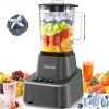 Zuccie Blender Mixeur 1200W Blender Smoothie 1.6L Mixeur Blender, 3 Vitesses + Fonction Dimpulsion, 6 Lames en Acier Inoxyda