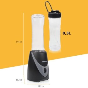 Tristar Smoothie Maker - Gobelet de 500ml - Blender to go - Lames en acier inoxydable - avec couvercle - Pièces résistant au 