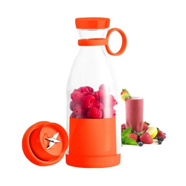 Mixeur portable rechargeable, mixeur personnel pour smoothies, jus, smoothies, smoothies, mixeur portable avec lames en acier
