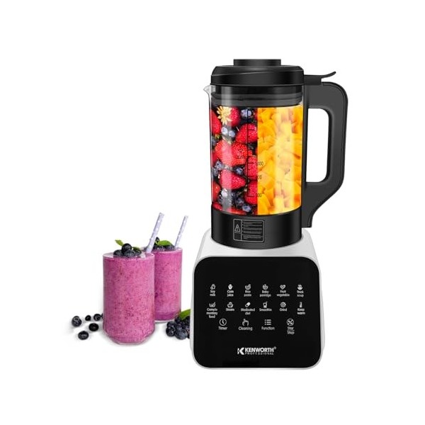 Mélangeur et machine à soupe, 12 programmes automatiques, mixeurs de 1200 W pour robot culinaire de cuisine, 8 lames amovible