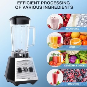 FIMEI Blender Mixeur 1500W, avec pichet 2L sans BPA, mixeur haute vitesse, mixeur smoothie pour jus/glace pilée, blender mixe