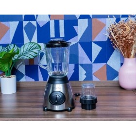 2 en 1 Blender Blend Wave Steel noi - Acier inoxidable et verre - Puissance 1500W - 5 vitesses et fonction Pulse - 1,5L