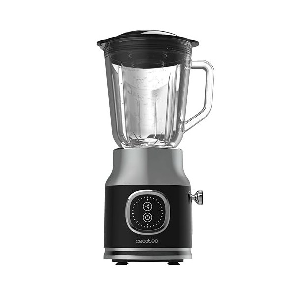 Cecotec Blender Mixeur RetroTwist Black. Puissance Maximale 800 W, Bol en Verre d’une Capacité de 1 L, 4 Lames avec Revêtemen