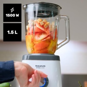 Taurus - Blender Optima Go | 1500W | Bouteille Portable 500ml | Lames 4 Fils | 2 Vitesses + Turbo | Acier Inoxydable | Antidé