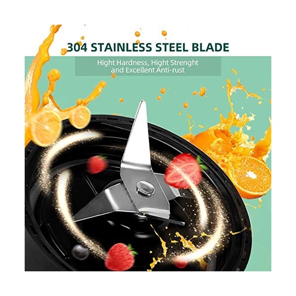 Sangcon Mini Blender Smoothie Portable, Mixer Shaker Electrique, 2 x Bouteilles Tritan Sans BPA de 600 ML + 2 x Couvercles de