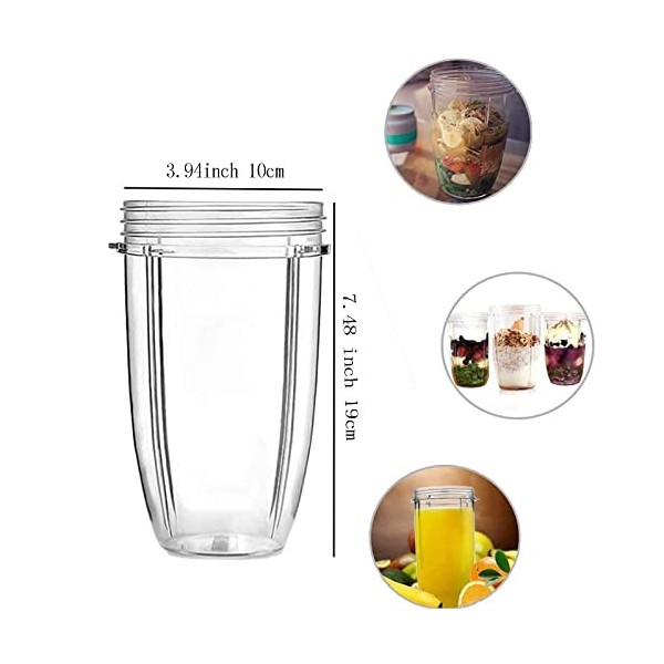 1 tasse de 900 ml + 1 lame transversale de rechange accessoires compatibles avec mixeur NutriBullet 900 W.