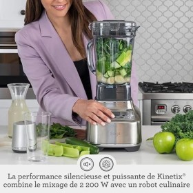 Sage - The Super Q - Blender de Qualité Commerciale avec 5 Programmes à Touche Unique et 12 Réglages de Vitesse - Acier Inoxy