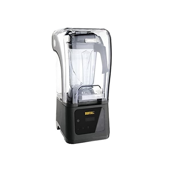 Buffalo Blender de bar digital professionnel puissant 1,68 kW avec capot dinsonorisation 2,5 litres, Acier inoxydable et pla