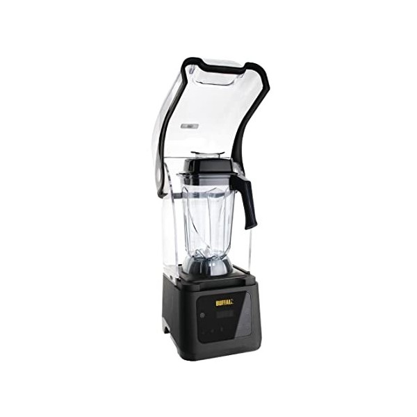 Buffalo Blender de bar digital professionnel puissant 1,68 kW avec capot dinsonorisation 2,5 litres, Acier inoxydable et pla