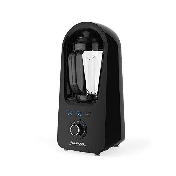 MELIANDA MA-18200 Mixeur sous vide avec récipient de 1,5 l, 6 lames en acier inoxydable, moteur 1 CV, Ice Crush Noir