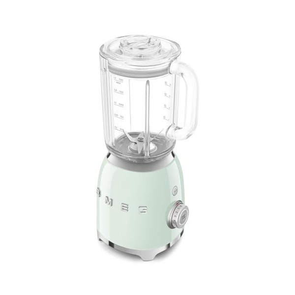 Smeg, Blender BLF03PGEU 1,5 L, 4 Vitesses, 4 Fonctions Smoothie, Pulse, Glace Pilée et Autonettoyant, Bloc Moteur et Bouchon 