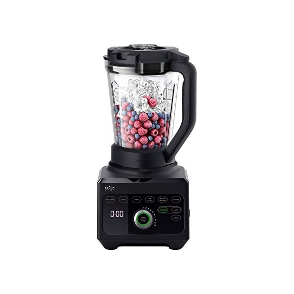 Braun Blender Triforce Power Blender JB 9040 avec carafe triple angle, 10 réglages de vitesse manuels, moteur de 1600 W, faci