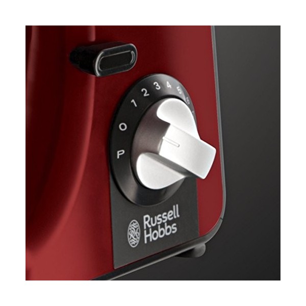 Russell Hobbs Robot pâtissier multi [pétrin, batteur & blender] Desire Rouge 3 fouets: batteur pâtes lourdes, crochet pétrin