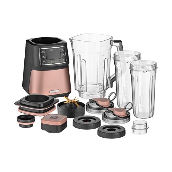 SENCOR 7876GD SBU 7875RS, Mixeur sous vide automatique 1500 W, Smoothie, 8 lames en titane, 7 programmes, rose, plastique