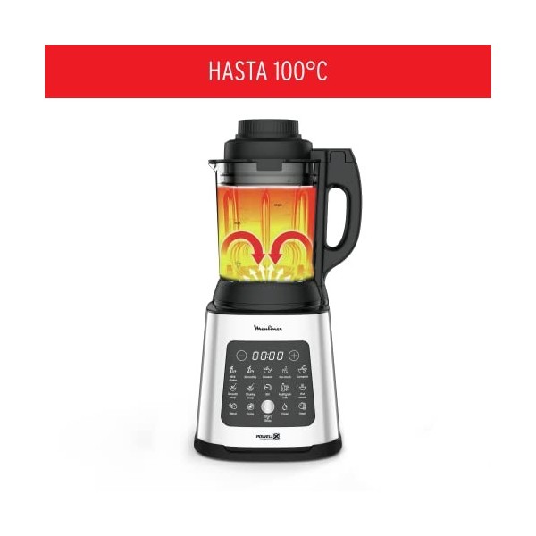 Moulinex Perfect Mix+ LM835D Mélangeur de verre 1400 W mode manuel autoclean, carafe en verre, acier inoxydable