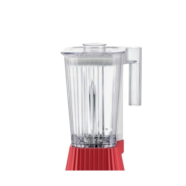 Alessi Plissé MDL09 R - Blender Design avec Carafe Graduée, Résine Thermoplastique, Prise Européenne 700W, 1.5l, Rouge