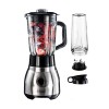Russell Hobbs Blender [Polyvalent, Puissant & Rapide] Essential Bol en verre 1,5L + Gourde Nomade, 4 Lames en acier Inox, 2 