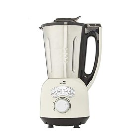 Senya Blender Chauffant Noir INOX Cook & Ice V3, Mixeur Soupe Veloutée/Moulinée, Cuisson Vapeur, Glace Pilée Smoothies, 1, 5L