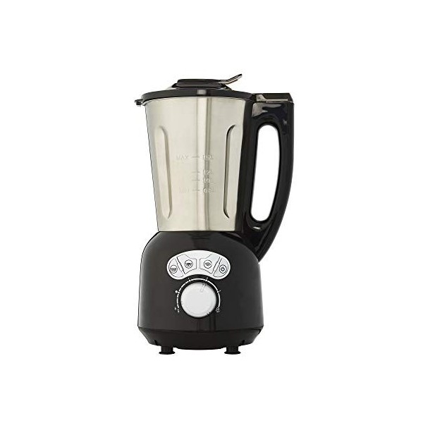 Senya Blender Chauffant Noir INOX Cook & Ice V3, Mixeur Soupe Veloutée/Moulinée, Cuisson Vapeur, Glace Pilée Smoothies, 1, 5L