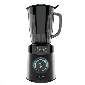 Cecotec Power Black Titanium 1800 - Mixeur américain 1800 W avec 6 lames en titane noir et bol en verre 1800 W Digital