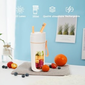 Hyindoor Mixeur Portable pour Smoothie et Fresh Juice Mini Blender Portable Sans Fil avec 10 Lames USB-C Rechargeable Petit M