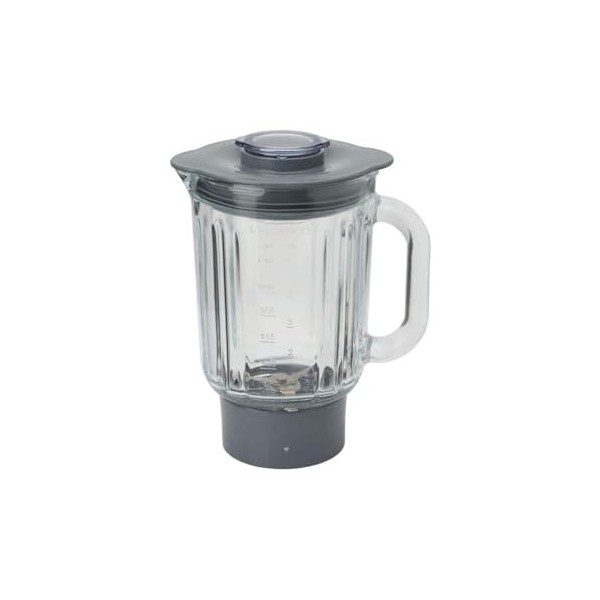 Kenwood Accessoire mélangeur en verre KAP60.000GY, accessoire pour pétrisseuses planétaires, verre Thermoresist avec lames en