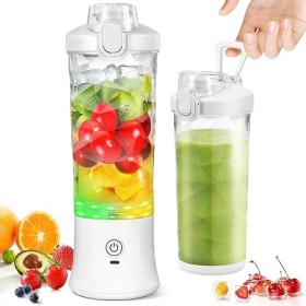 Mixeur portable pour smoothie, Blender Mixeur avec 600 ml de grande capacité et batterie 4000 mAh, 6 lames 3D et IPx67 étanch