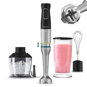 Cecotec Katana TotalDestroy 1500XL PerfectCream&Crush Hand Blender, 1500 W, 21 vitesses et Turbo, 4 lames en titane noir, cap