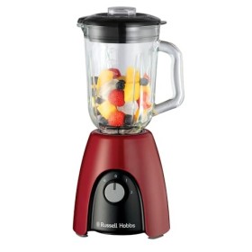 Russell Hobbs Mixeur [Fonction Pulse] Desire rouge Bol en verre 1,5 L, 650W, 2 Vitesses, 6 Lames en acier inox amovible,Blen