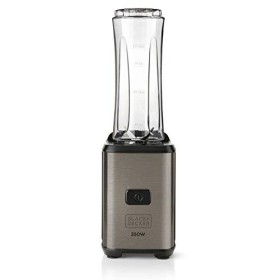 BLACK+DECKER BXJBA350E - Mini blender 350W, blender smoothies et Milk-shake avec 2 bouteilles de 600ml sans BPA, couvercle he
