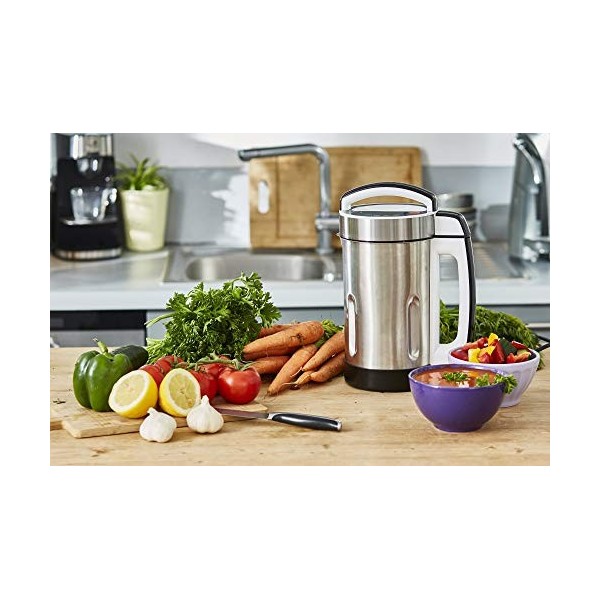 Senya Blender Chauffant, Mixeur Electrique Multifonction INOX, Cook & Heat, Multifonction Soupes - Smoothies - Compotes 1.6L 