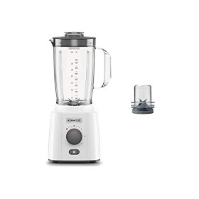 Kenwood BLP41.C0WH Mixeur, Carafe de 2L avec poignée pratique, lames en acier, 3 vitesses+Pulse, y compris accessoire haché, 